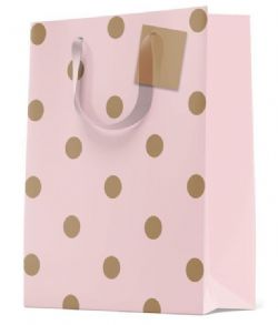 SAC CADEAU MINI - POINTS OR ROSE MAT